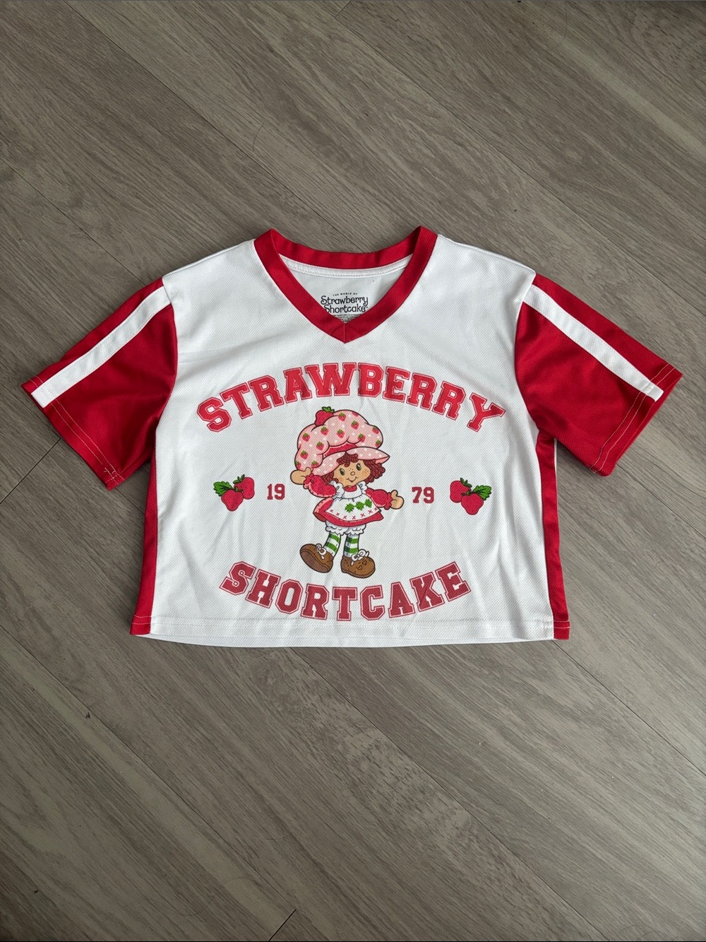 Strawberry Shortcake Red & White Graphic Crop Top